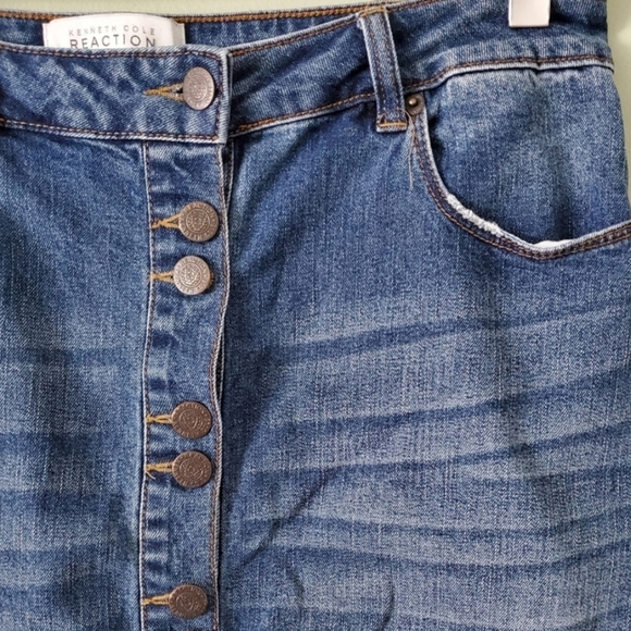 Kenneth Cole midi jean skirt size 10 - Picture 4 of 5